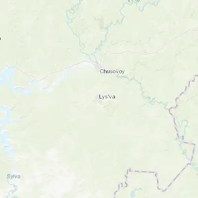 Map showing location of Lys’va (58.108610, 57.805280)