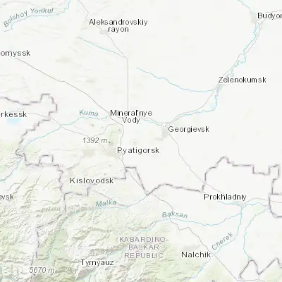 Map showing location of Lysogorskaya (44.106390, 43.275560)