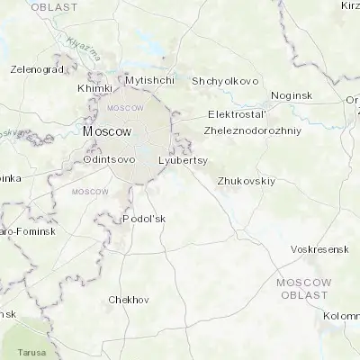 Map showing location of Lytkarino (55.582710, 37.905160)