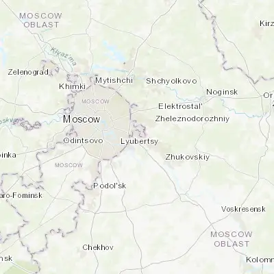 Map showing location of Lyubertsy (55.677190, 37.893220)