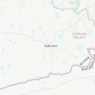 Map showing location of Makushino (55.210280, 67.244170)