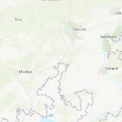 Map showing location of Malaya Purga (56.556660, 53.004340)