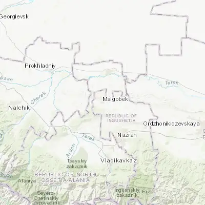 Map showing location of Malgobek (43.511180, 44.588210)