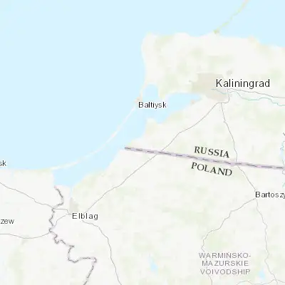Map showing location of Mamonovo (54.464270, 19.938010)