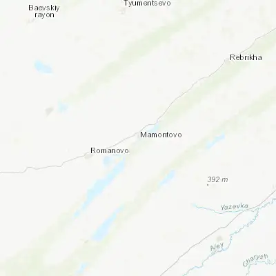 Map showing location of Mamontovo (52.705500, 81.624400)