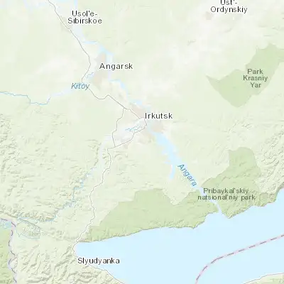 Map showing location of Markova (52.206670, 104.217700)