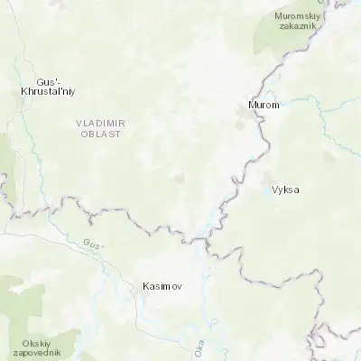 Map showing location of Melenki (55.334300, 41.629500)
