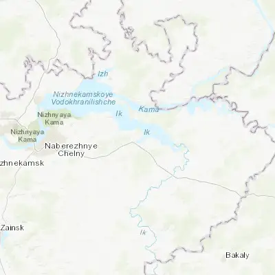 Map showing location of Menzelinsk (55.727060, 53.102580)