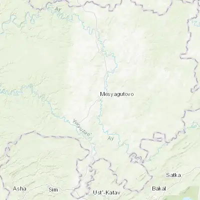 Map showing location of Mesyagutovo (55.530280, 58.252780)