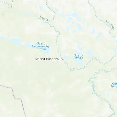 Map showing location of Mezhdurechenskiy (59.600000, 65.933330)