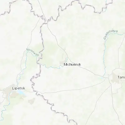 Map showing location of Michurinsk (52.897800, 40.490700)