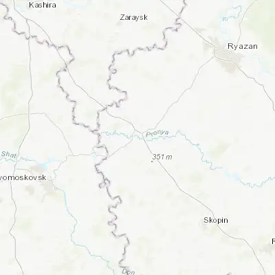 Map showing location of Mikhaylov (54.229800, 39.026900)