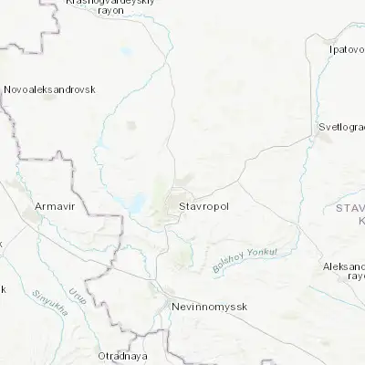 Map showing location of Mikhaylovsk (45.128330, 42.025560)