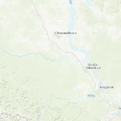 Map showing location of Mishelevka (52.857500, 103.171940)