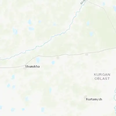 Map showing location of Mishkino (55.338890, 63.917500)