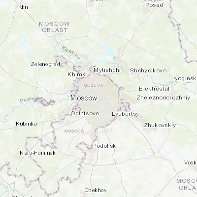 Map showing location of Moscow (55.752220, 37.615560)