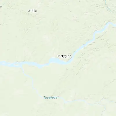 Map showing location of Motygino (58.184010, 94.693390)