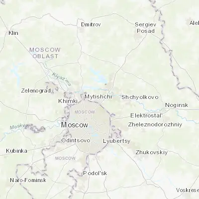 Map showing location of Mytishchi (55.911630, 37.730760)
