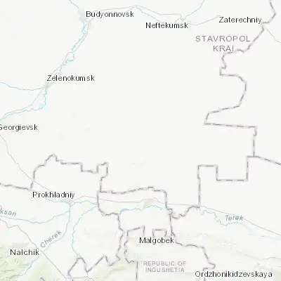 Map showing location of Nadezhda (44.100000, 44.600000)