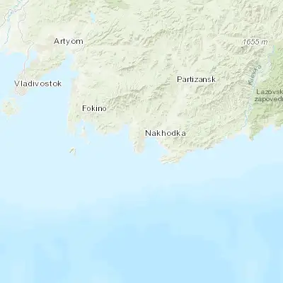 Map showing location of Nakhodka (42.813840, 132.873480)