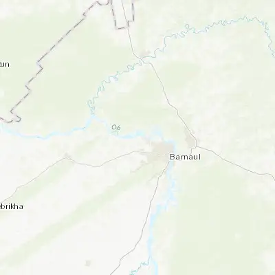 Map showing location of Nauchnyy Gorodok (53.420300, 83.521000)