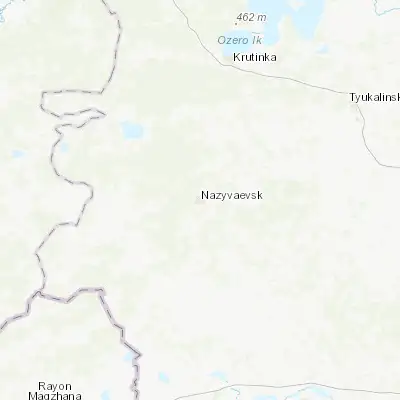 Map showing location of Nazyvayevsk (55.569750, 71.352940)