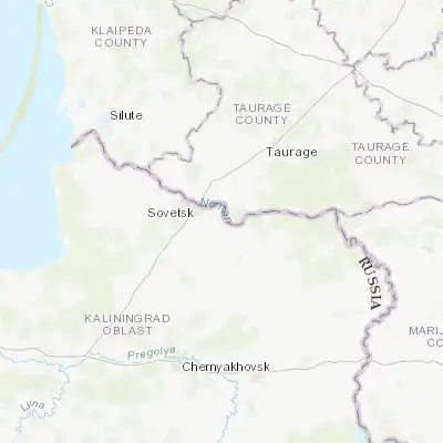 Map showing location of Neman (55.031110, 22.026390)