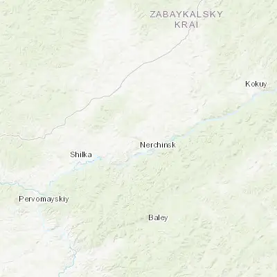 Map showing location of Nerchinsk (51.983330, 116.583330)