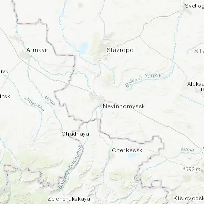 Map showing location of Nevinnomyssk (44.633300, 41.944400)