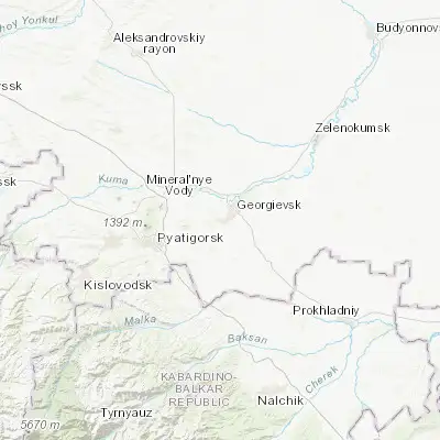 Map showing location of Nezlobnaya (44.118060, 43.402780)