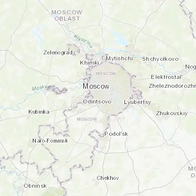 Map showing location of Nikol’skoye (55.683330, 37.483330)