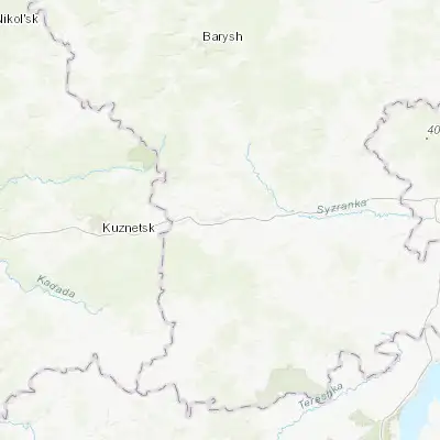 Map showing location of Nikolayevka (53.125700, 47.204100)