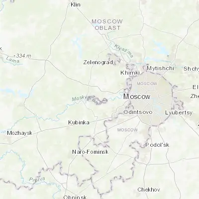 Map showing location of Nikolina Gora (55.734330, 37.043640)