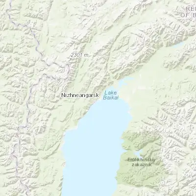 Map showing location of Nizhneangarsk (55.793260, 109.580290)