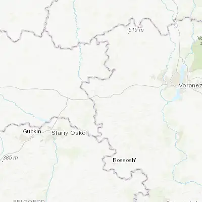 Map showing location of Nizhnedevitsk (51.541930, 38.365700)
