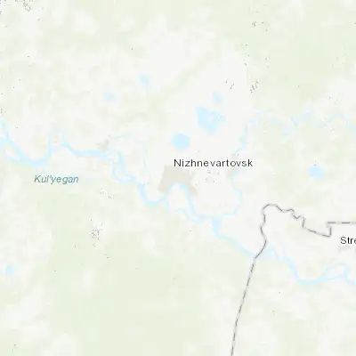 Map showing location of Nizhnevartovsk (60.934400, 76.553100)