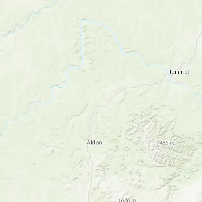 Map showing location of Nizhniy Kuranakh (58.823800, 125.522780)