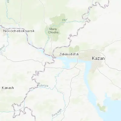 Map showing location of Nizhniye Vyazovyye (55.798770, 48.524760)