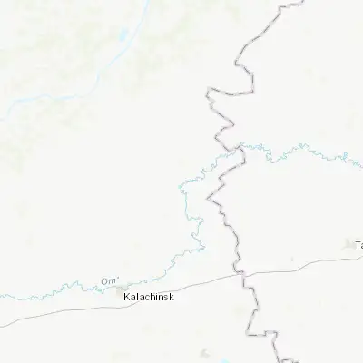 Map showing location of Nizhnyaya Omka (55.433750, 74.942560)