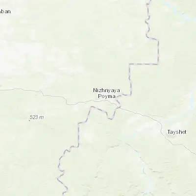 Map showing location of Nizhnyaya Poyma (56.164300, 97.206500)