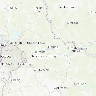 Map showing location of Noginsk (55.866470, 38.443800)
