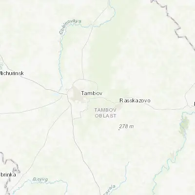 Map showing location of Novaya Lyada (52.713090, 41.638720)