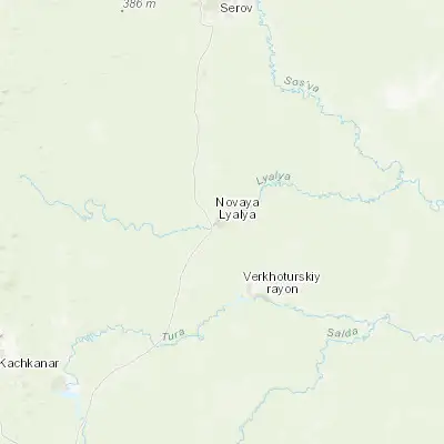 Map showing location of Novaya Lyalya (59.055030, 60.598990)