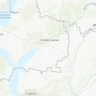Map showing location of Novaya Mayna (54.150000, 49.750000)