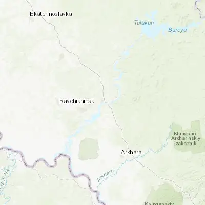 Map showing location of Novobureyskiy (49.796950, 129.874430)