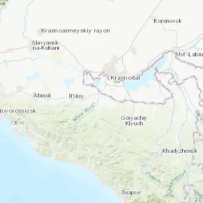 Map showing location of Novodmitriyevskaya (44.832760, 38.878470)