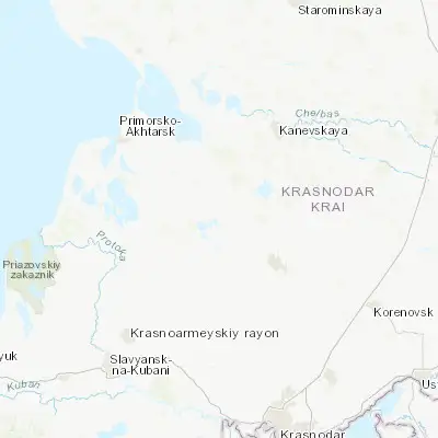 Map showing location of Novodzhereliyevskaya (45.773730, 38.672270)