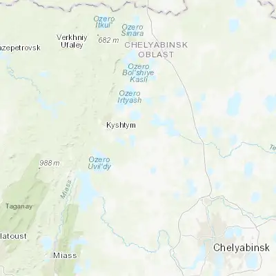 Map showing location of Novogornyy (55.630000, 60.791900)
