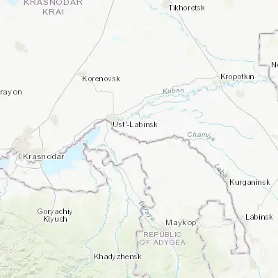 Map showing location of Novolabinskaya (45.109560, 39.893990)