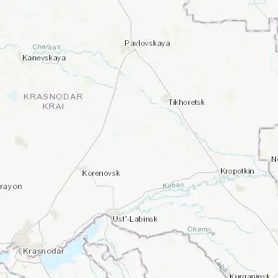 Map showing location of Novomalorossiyskaya (45.634830, 39.894810)